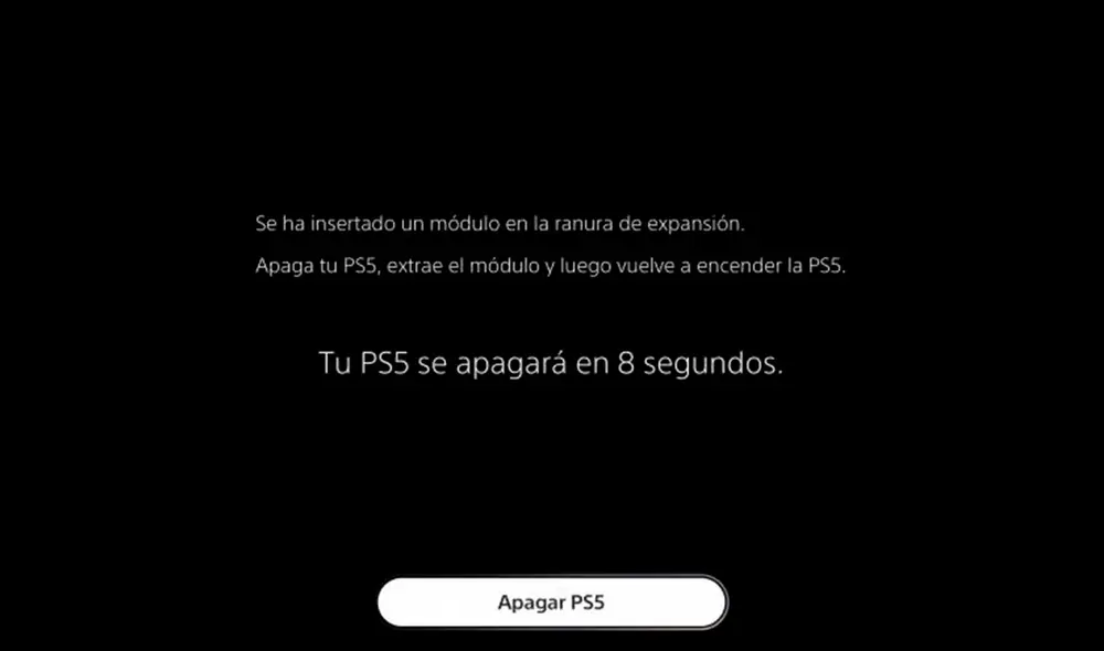 Este es el aviso que aparece cuando insertas una memoria SSD extra para ampliar el almacenamiento de la PS5. Foto: Hobby Consolas