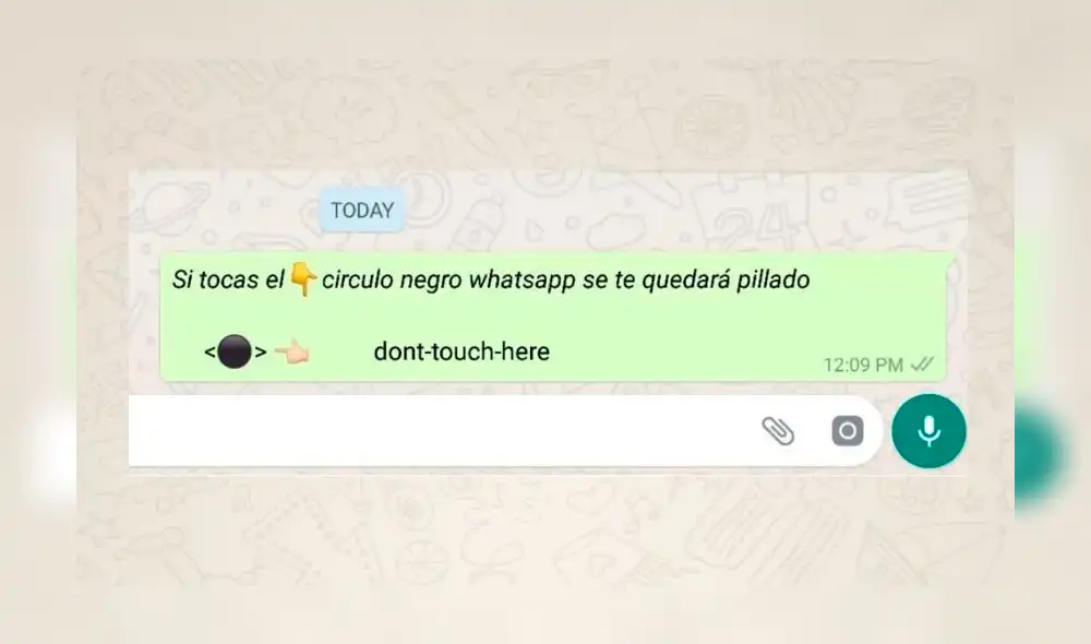 Whatsapp: Por este motivo no debes tocar el famoso 'círculo negro' Whatsapp: Por este motivo no debes tocar el famoso 'círculo negro'