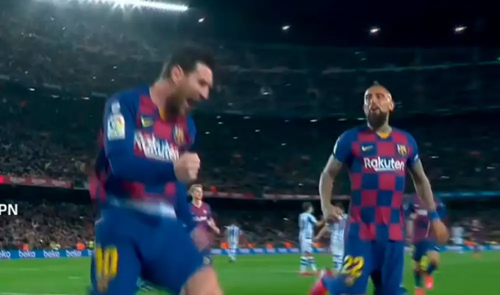 Lionel Messi marcó de penal el primer tanto de Barcelona a los 81 minutos. Foto: Captura Lionel Messi marcó de penal el primer tanto de Barcelona a los 81 minutos. Foto: Captura