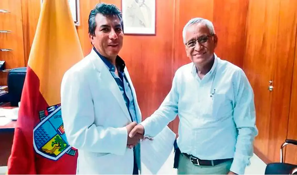 Anselmo Lozano (derecha) junto al gerente regional de Salud, Juan Ordemasr en la mira de la Fiscalía.