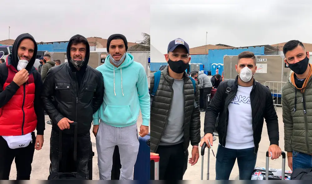 Jugadores uruguayos de Alianza Lima y Universitario están de regreso, llegaron en vuelo humanitario. Foto: Antonio Melgarejo/La República