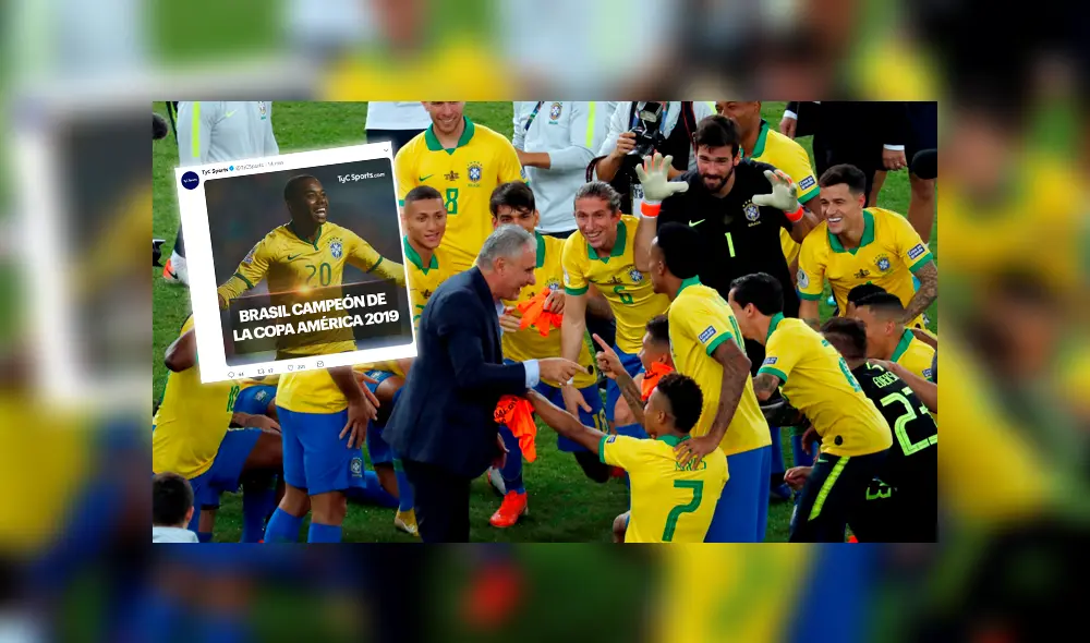 Brasil campeón Copa América 2019: TyC Sports felicita al Scratch con polémico mensaje. Brasil campeón Copa América 2019: TyC Sports felicita al Scratch con polémico mensaje.