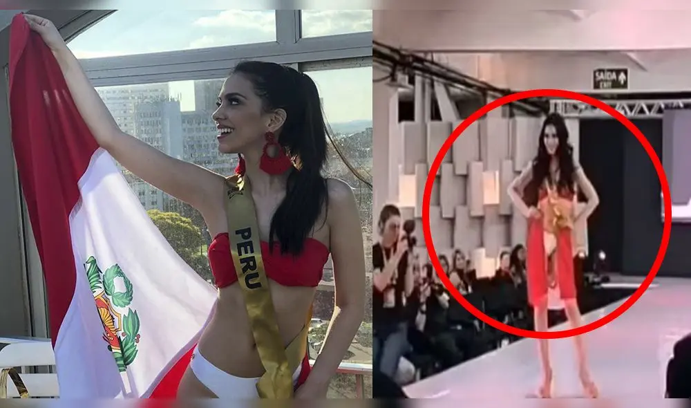 Miss Teen utiliza bandera peruana como pareo al desfilar en ropa de baño