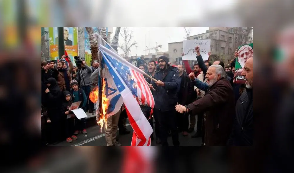 Protestas en Irán tras asesinato de Qasem Soleimani. Foto: Difusión Protestas en Irán tras asesinato de Qasem Soleimani. Foto: Difusión