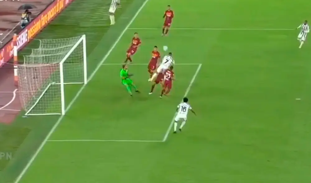 Cristiano Ronaldo salvó de la derrota a la Juventus ante la Roma por la Serie A. (FOTO: Captura ESPN).