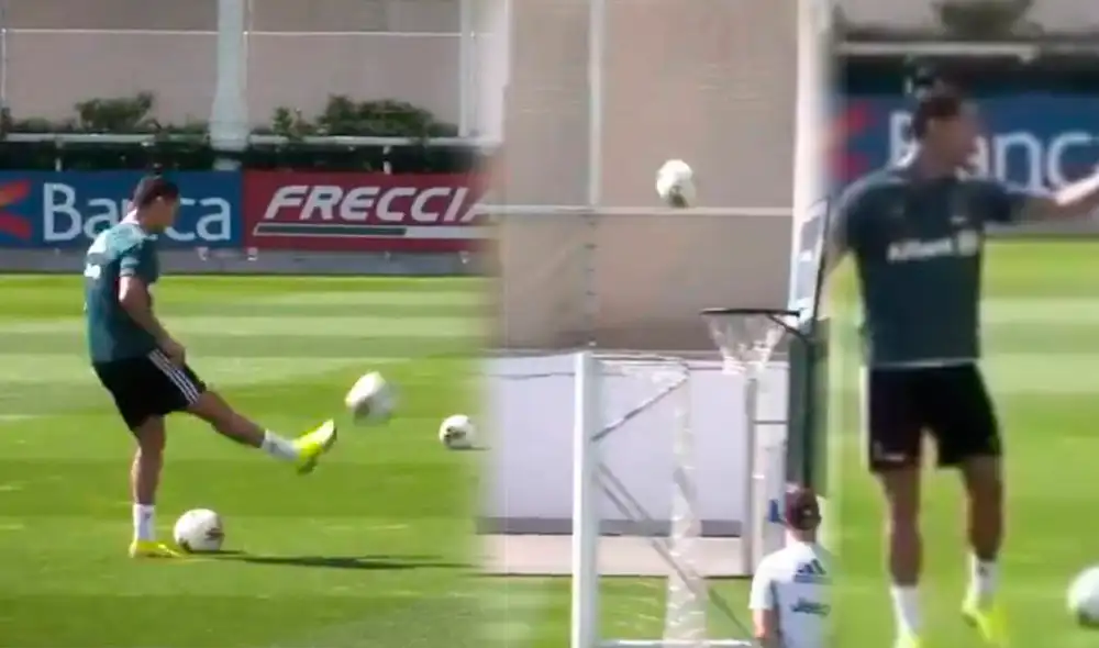Cristiano Ronaldo brilló en el último entrenamiento de la Juventus con fenomenal encestada con los pies. (FOTO: Composición GLR).