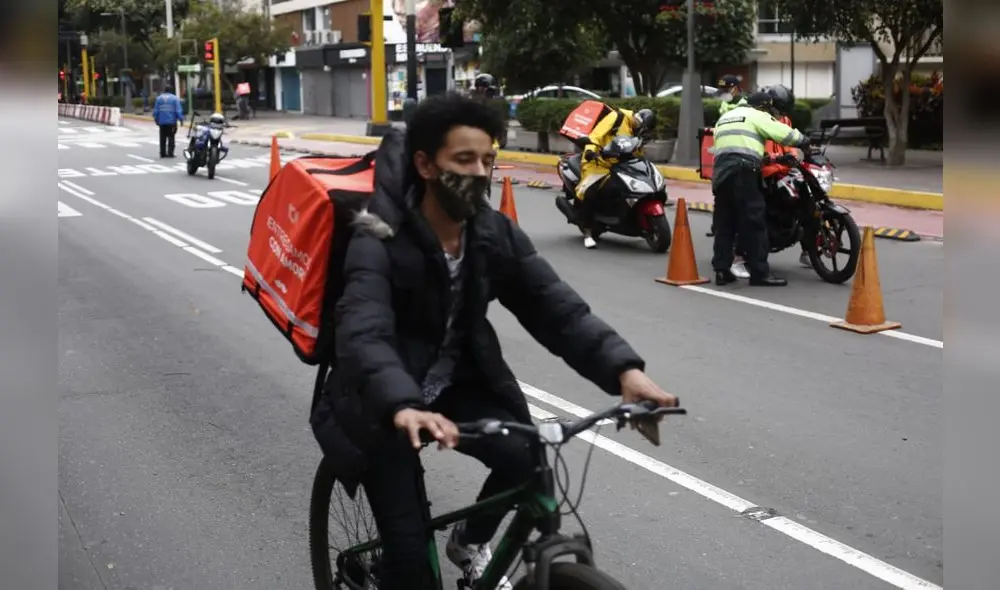 La Municipalidad de Miraflores realizó un operativo de control y prueba rápida de COVID-19 a motociclistas y ciclistas de reparto Delivery / Créditos: Marco Cotrina