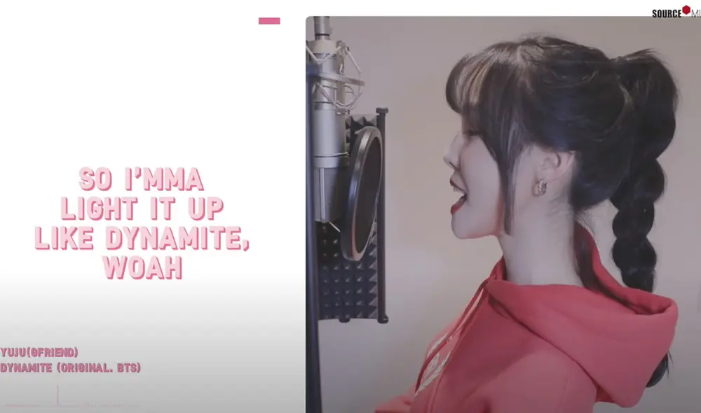 Desliza para ver más capturas de Yuju de GFRIEND interpretando "Dynamite" de BTS. Fotos: Source Music