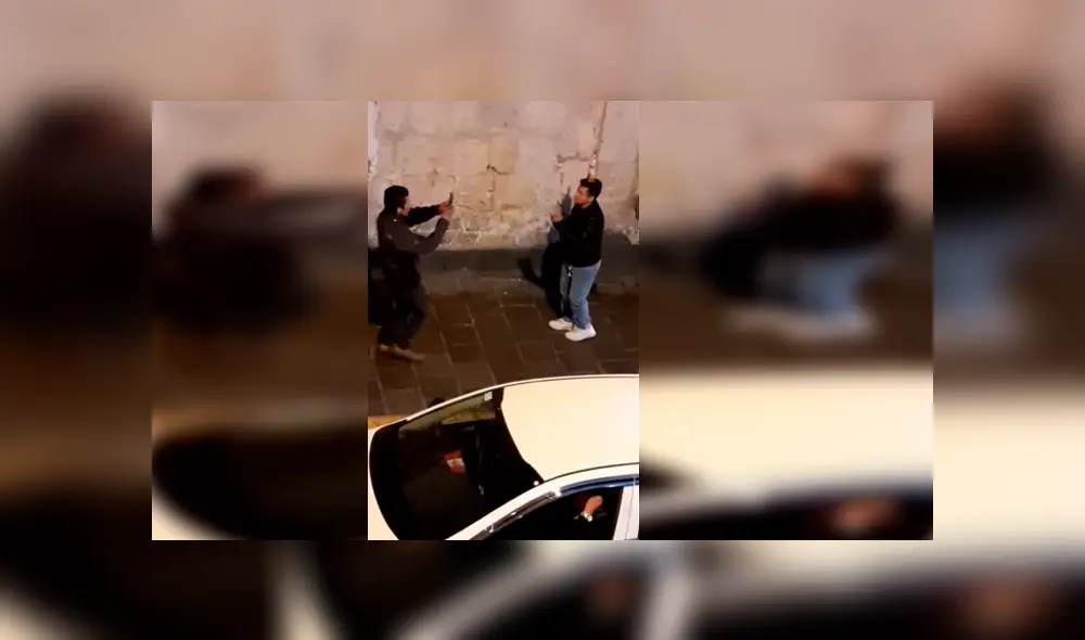 Video es viral en Facebook. El joven se puso a bailar totalmente ebrio en las calles de Arequipa, sin imaginar que una persona lo estaba grabando desde un segundo piso. Foto: Captura.