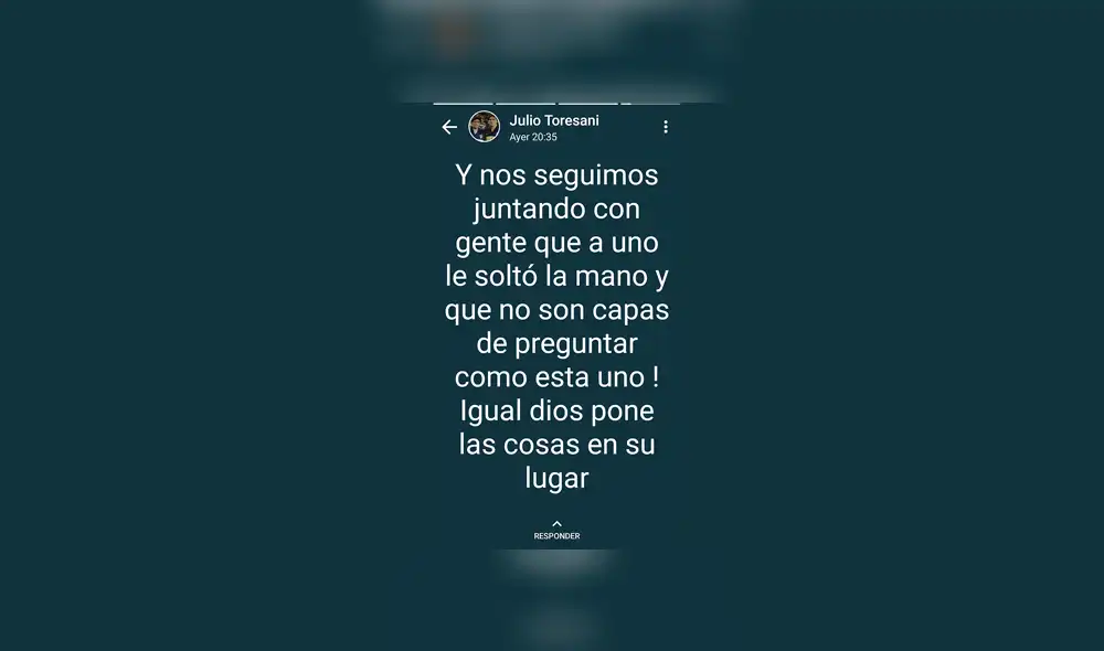 Se filtran los últimos mensajes de Whatsapp de Julio César Toresani antes de morir [FOTOS]