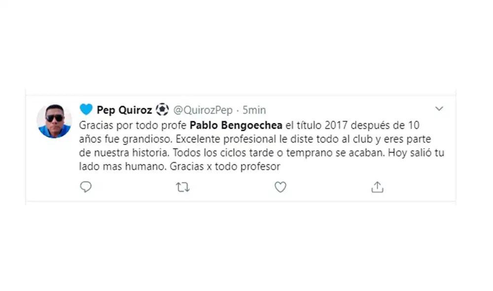 Alianza Lima: hinchas se despiden de Pablo Bengoechea. Foto: Captura de Twitter