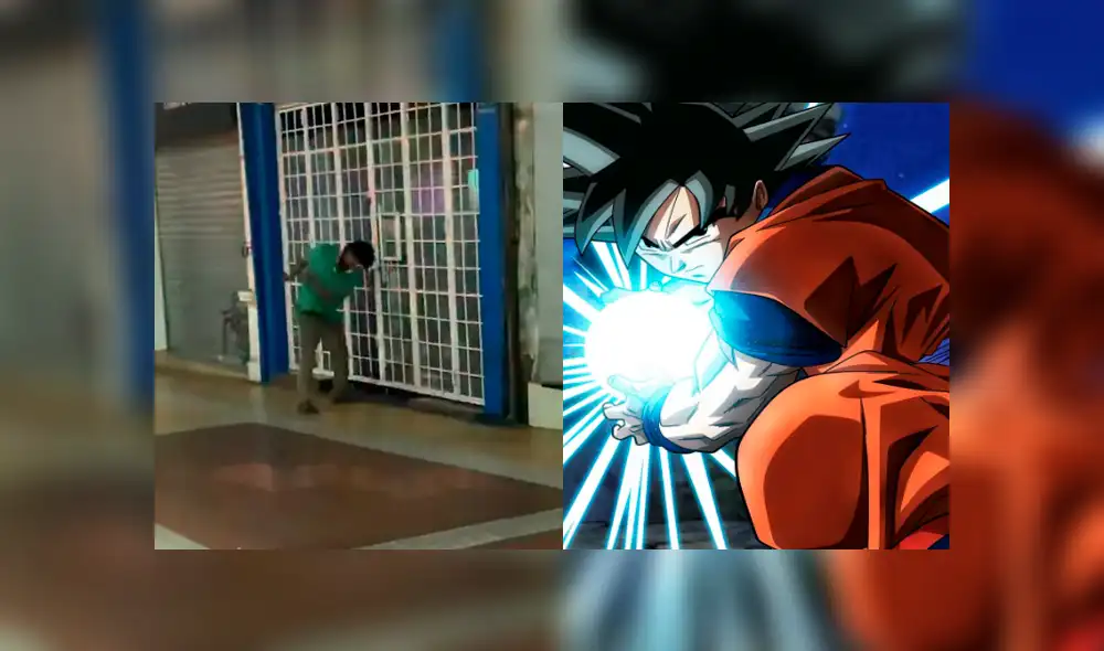 Chico ebrio intenta abrir puerta de una tienda con el ‘Kamehameha’ y sorprende a fans