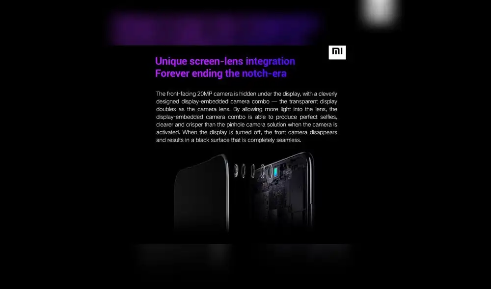 Xiaomi: Así funcionará la cámara frontal escondida de su nuevo smartphone [FOTOS]