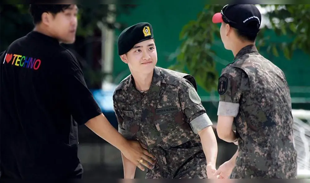EXO D.O durante su servicio militar.