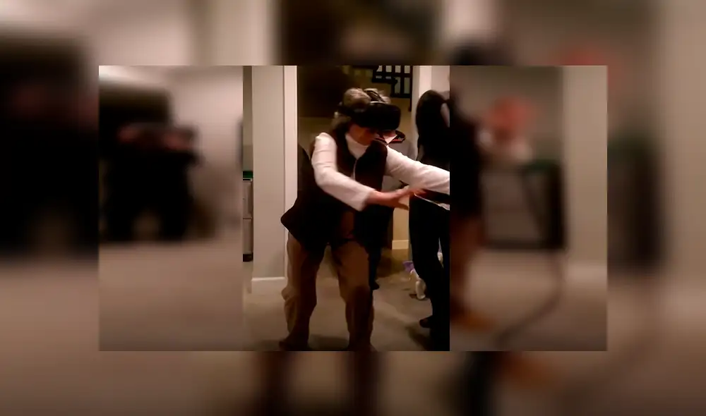 Facebook viral: piden a su abuela que se coloque casco de realidad virtual y resultado hace reír [VIDEO]