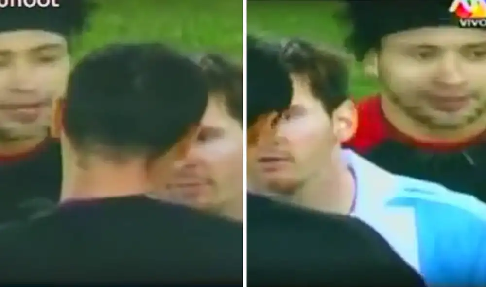 La vez que Zumba intentó entrevistar a Messi en pleno partido. Foto: Twitter