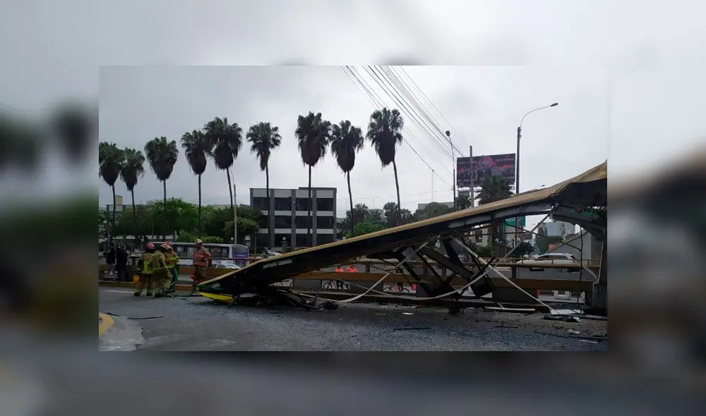 Pueblo Libre: bus se queda sin techo tras pasar por debajo de puente de la avenida Brasil [FOTOS y VIDEO]
