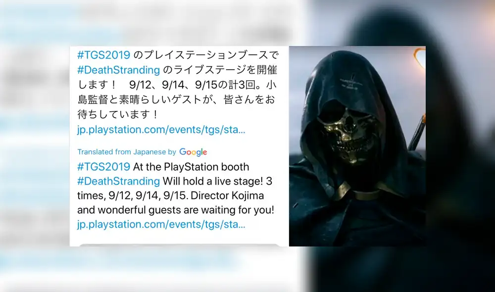 Kojima asegura 80 minutos de gameplay de Death Stranding en el TGS.