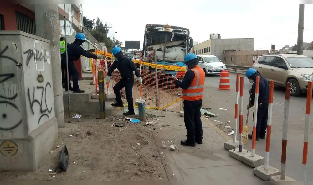 Registran choque de cúster en Surco. Foto: Municipalidad de Surco. Registran choque de cúster en Surco. Foto: Municipalidad de Surco.