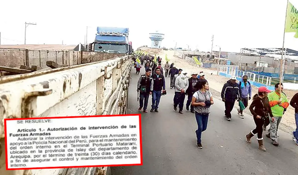 Fuerzas Armadas son enviadas para resguardar el orden en Matarani Fuerzas Armadas son enviadas para resguardar el orden en Matarani