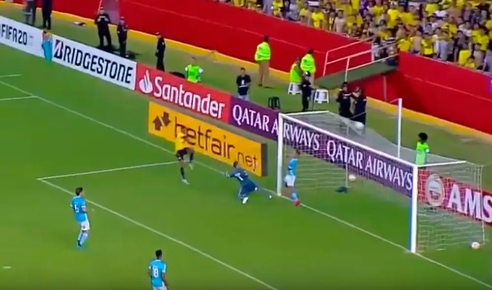 Fidel Martínez marcó su doblete y decretó la goleada del Barcelona SC ante Sporting Cristal en la Copa Libertadores 2020. | Foto: Facebook Watch
