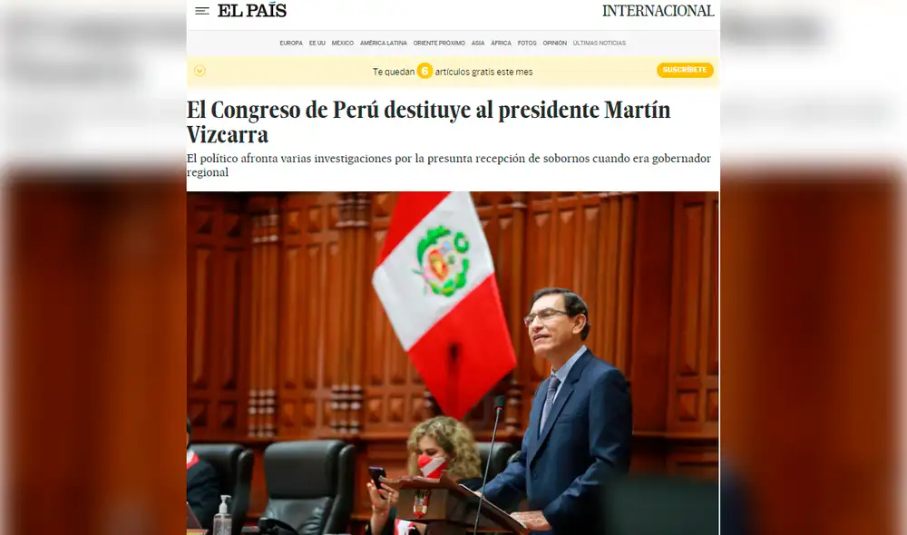 El País señaló que el presidente peruano ha negado las imputaciones. Foto: captura web El País señaló que el presidente peruano ha negado las imputaciones. Foto: captura web