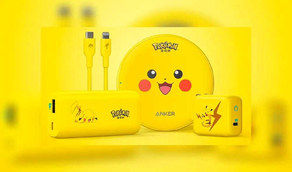 Xiaomi lanza su línea de cargadores inspirados en Pikachu para fans de Pokémon GO. Foto: Anker.