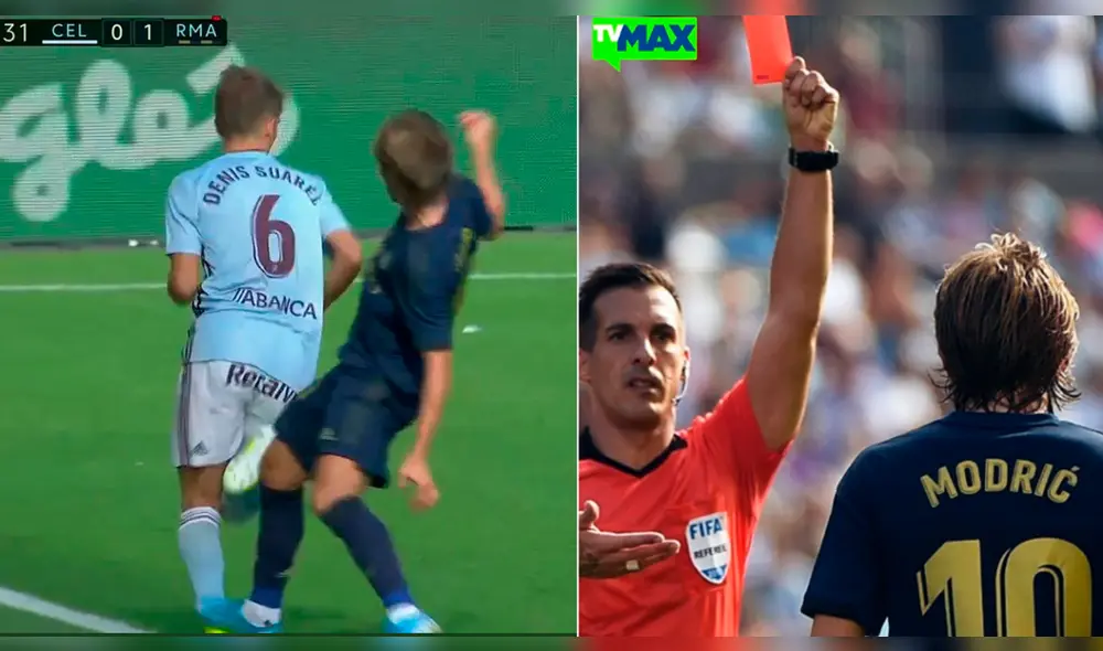 Real Madrid vs Celta de Vigo: Luka Modric es expulsado por pisotón que fue revisado en el VAR.