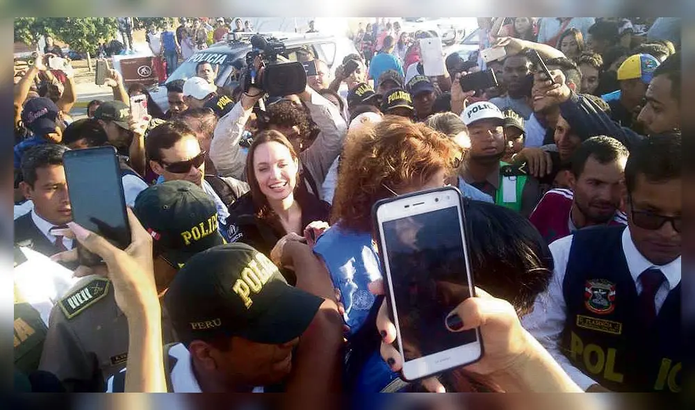 Angelina Jolie visitó a migrantes venezolanos en Tumbes