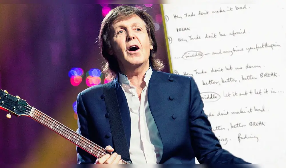 El manuscrito que escribió Paul McCartney en 1968 fue puesto en subasta por la casa Julen's Auctions.