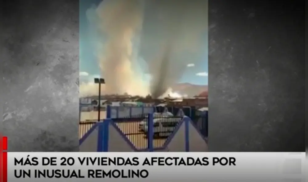 El evento naturl se produjo debido al aire caliente cercano al suelo producido por un incendio de pastilzales. Foto: captura de América Noticias El evento naturl se produjo debido al aire caliente cercano al suelo producido por un incendio de pastilzales. Foto: captura de América Noticias