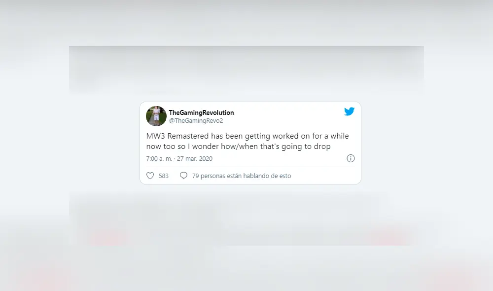 El reporte llegó por parte de TheGamingRevolution, quien también filtró el remaster de Modern Warfare 2.