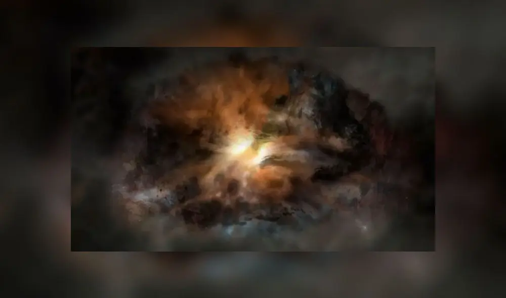 Los agujeros negros supermasivos engullen todo a su alrededor, emitiendo grandes cantidades de energía desde los núcleos de las galaxias. Imagen: ALMA (ESO / NAOJ / NRAO)