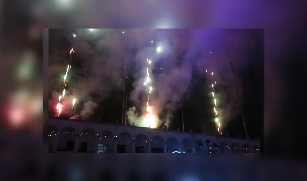 Plaza de Armas de Arequipa se iluminará hoy con espectáculo de fuegos artificiales