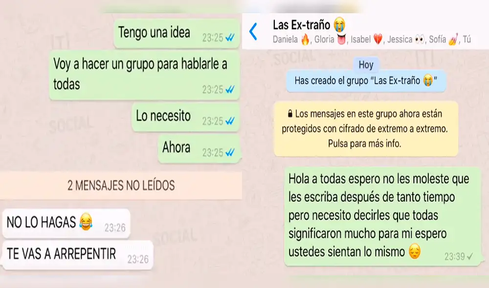 WhatsApp Viral: agregó a sus exnovias a chat y les hace insólita propuesta WhatsApp Viral: agregó a sus exnovias a chat y les hace insólita propuesta