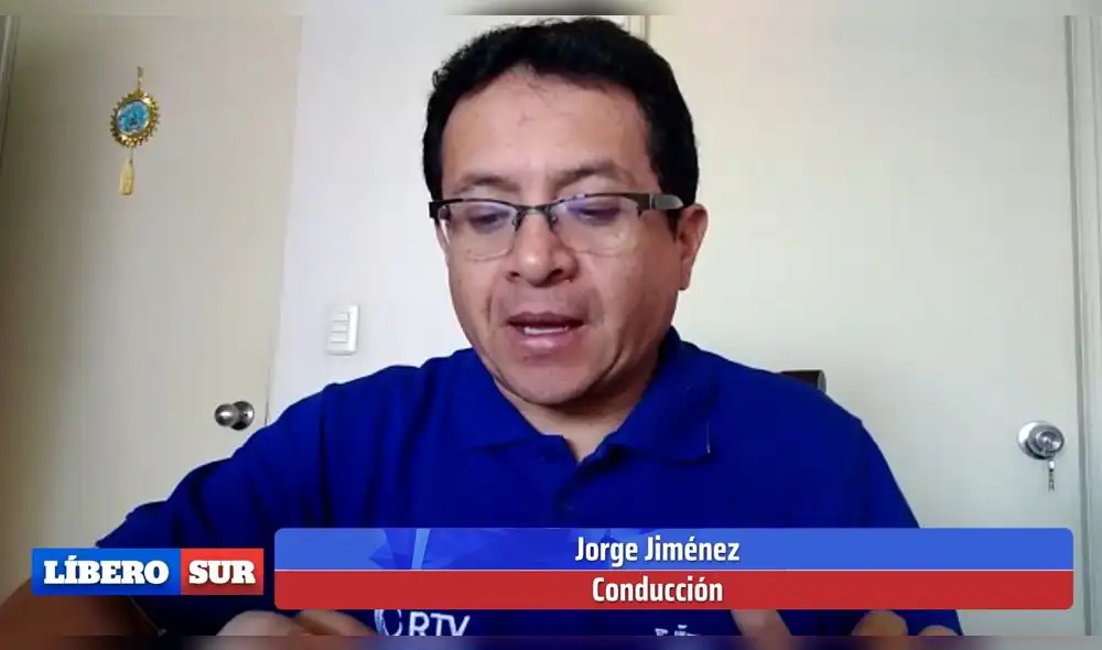 Jorge Jiménez en la conducción de Líbero Sur. Jorge Jiménez en la conducción de Líbero Sur.