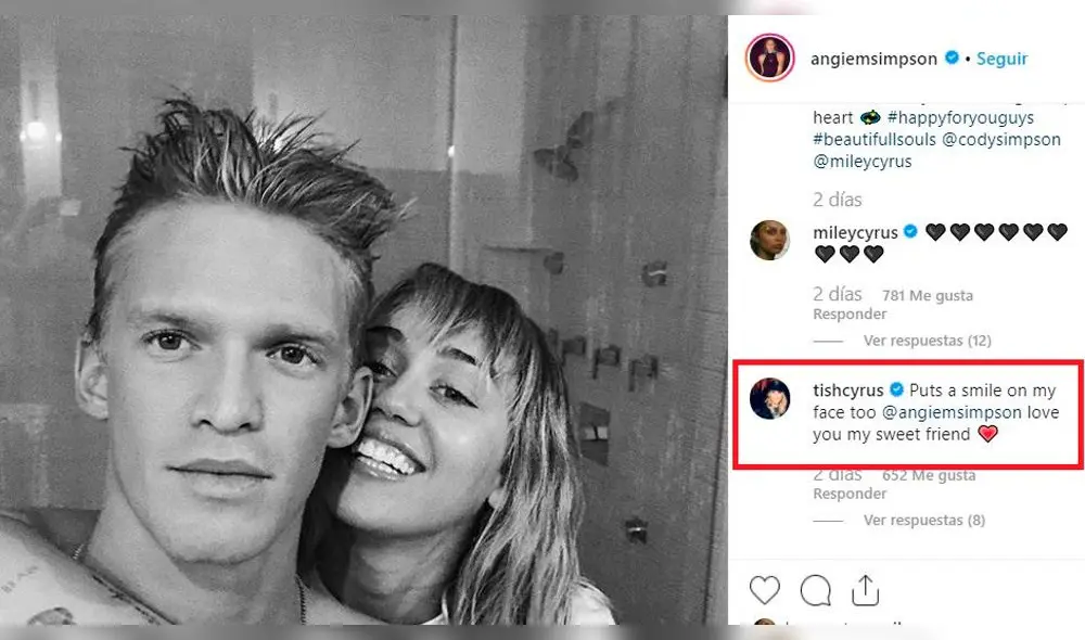 Mamá de Cody Simpson está encantada con Miley Cyrus