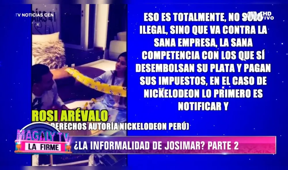Josimar está en el ojo de la tormenta por promocionar prendas de vestir con figuras animadas, como las de Nickelodeon, sin licencia alguna. Foto: captura ATV