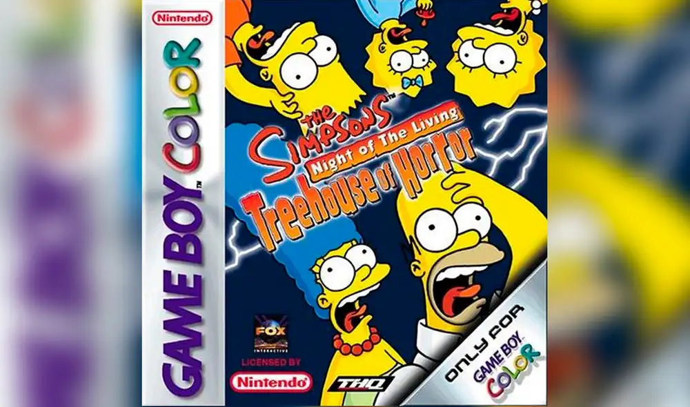 The Simpsons: Night of the Living Treehouse of Horror se estrenó en marzo de 2001 para Game Boy color. Foto: Nintendo