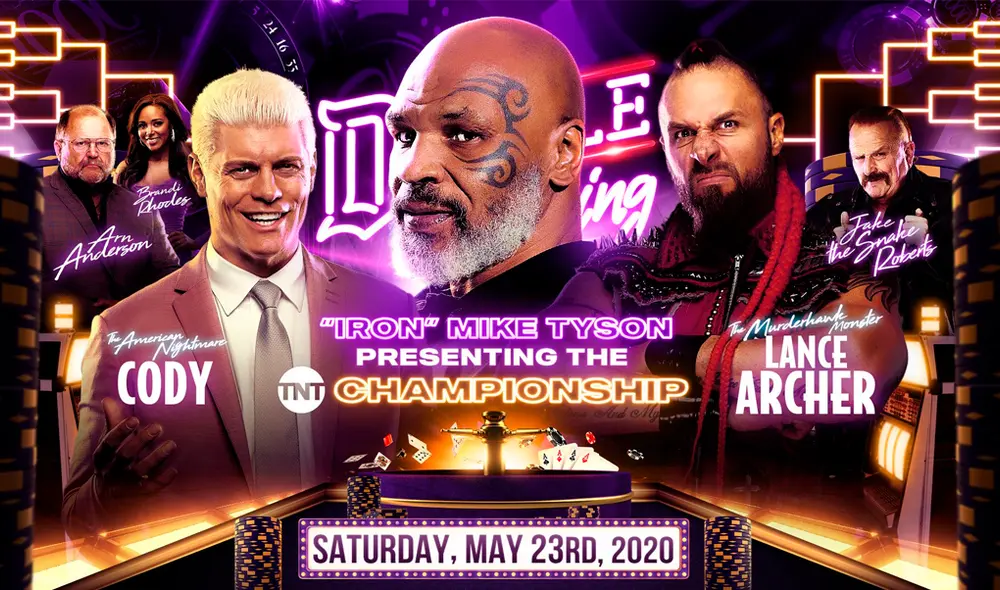 Cody Rhodes vs. Lance Archer por el Campeonato TNT de AEW y con Mike Tyson en Double or Nothing. Foto: AEW