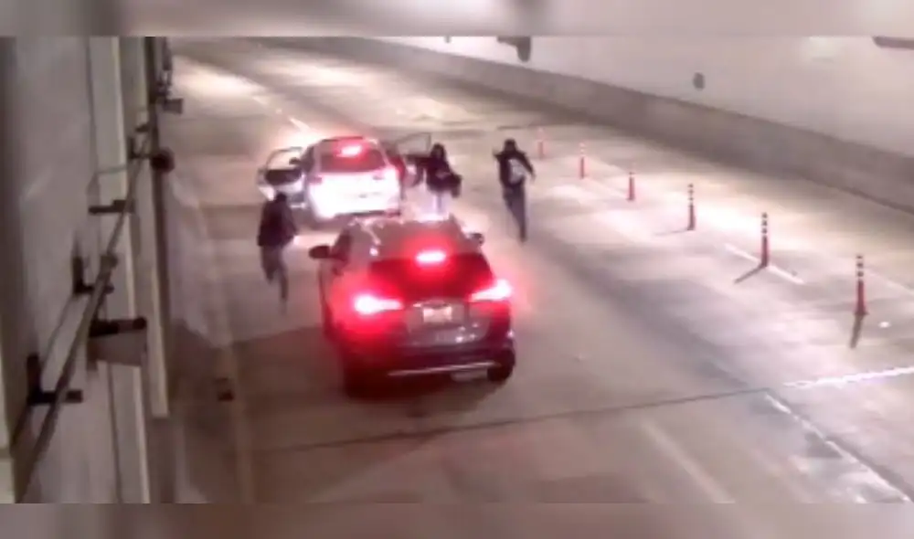 Asalto en el túnel de la Línea Amarilla: Así le robaron el auto a una familia [VIDEO] 