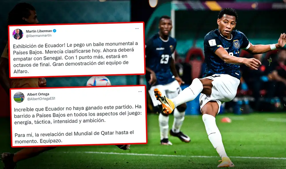 Ecuador hizo un buen partido ante Países Bajos y se llevó los elogios de la prensa internacional. Foto: Jazmin Ceras-LR/Twitter Ecuador hizo un buen partido ante Países Bajos y se llevó los elogios de la prensa internacional. Foto: Jazmin Ceras-LR/Twitter