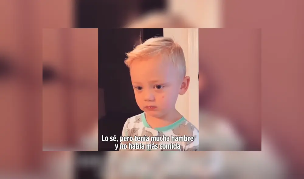 Video es viral en Facebook. La mamá llamó a un lado al pequeño y le pidió perdón por haberse comida todas sus golosinas, sin imaginar la curiosa respuesta que le daría este