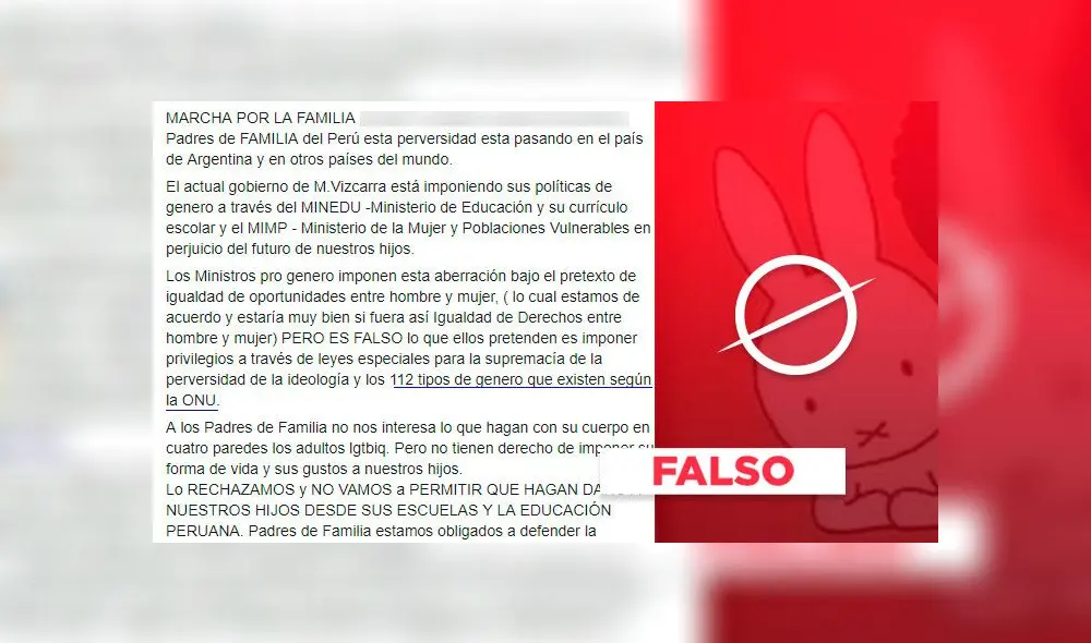 Publicación de página autodenominada 'profamilia' contiene información falsa. Publicación de página autodenominada 'profamilia' contiene información falsa.