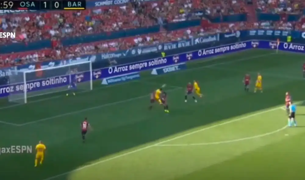 La nueva ‘joya’ del FC Barcelona Ansu Fati (16 años) decretó la paridad contra el Osasuna con letal cabezazo en partido correspondiente a la fecha 3 de la LaLiga.