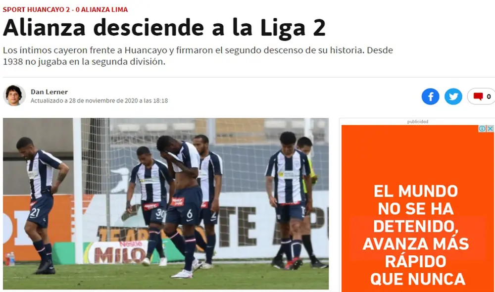 As señaló que Alianza "consumó la tragedia". Foto: captura de pantalla