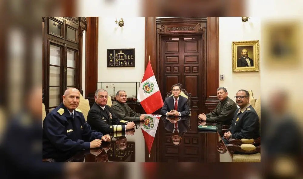 El general de la PNP también estuvo presente en la reunión. Foto: Presidencia. El general de la PNP también estuvo presente en la reunión. Foto: Presidencia.