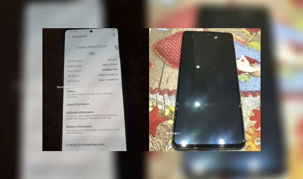 Samsung Galaxy Note 10 Lite.