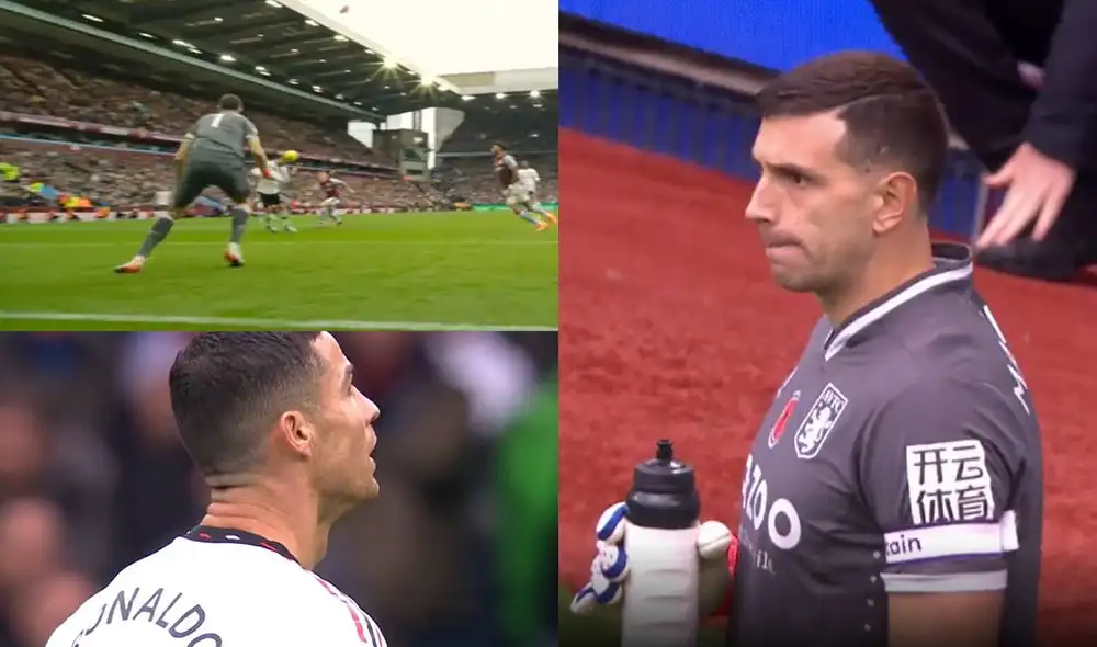 Se agrandó. El 'Dibu' atajó dos disparos muy complicados. Entre ellos, uno de Cristiano Ronaldo. Foto: composición/captura ESPN Se agrandó. El 'Dibu' atajó dos disparos muy complicados. Entre ellos, uno de Cristiano Ronaldo. Foto: composición/captura ESPN