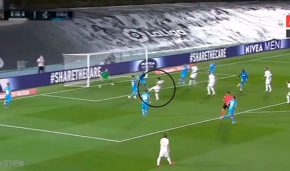 Marco Asensio anotó el segungo gol del Real Madrid ante Valencia por LaLiga. Foto: Captura ESPN